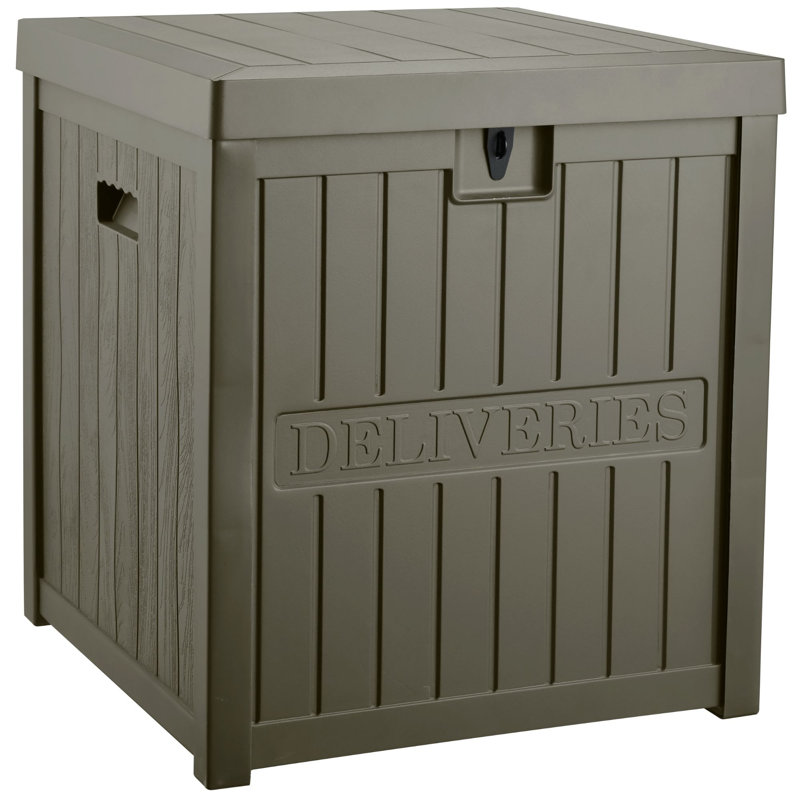 51 Gallon Resin Package Delivery Box for Outside, Lockable Secure Package Bin Delivery Box for Front Porch, Large Deck Boxes Outdoor Waterproof, Delivery Driver Snack Box for Porch