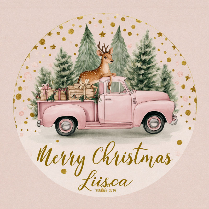 «Holiday Pickup Joy», art mural sur toile tendue, H 12 po x l 12 po