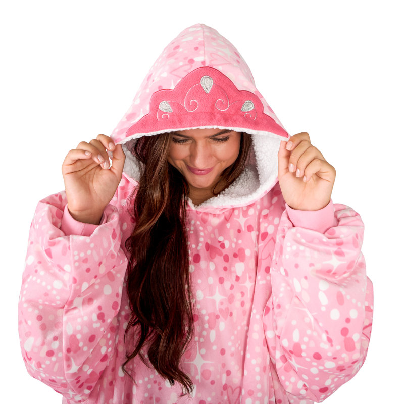 Couverture en sherpa à capuche portable, Princesse, Adulte