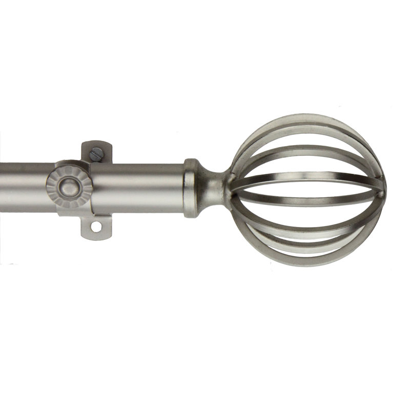 Tringle à rideau simple Burma Bay, Nickel satiné, 28 po à 48 po (chaque côté)