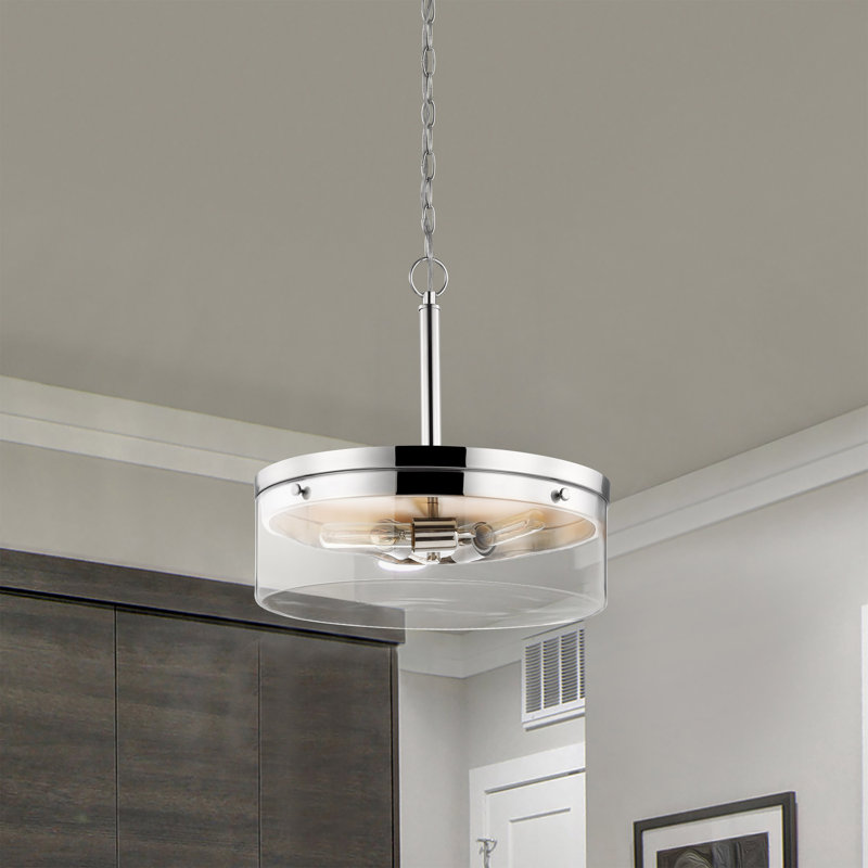 Fultonville 3 - Light Unique/Statement Pendant, Silver