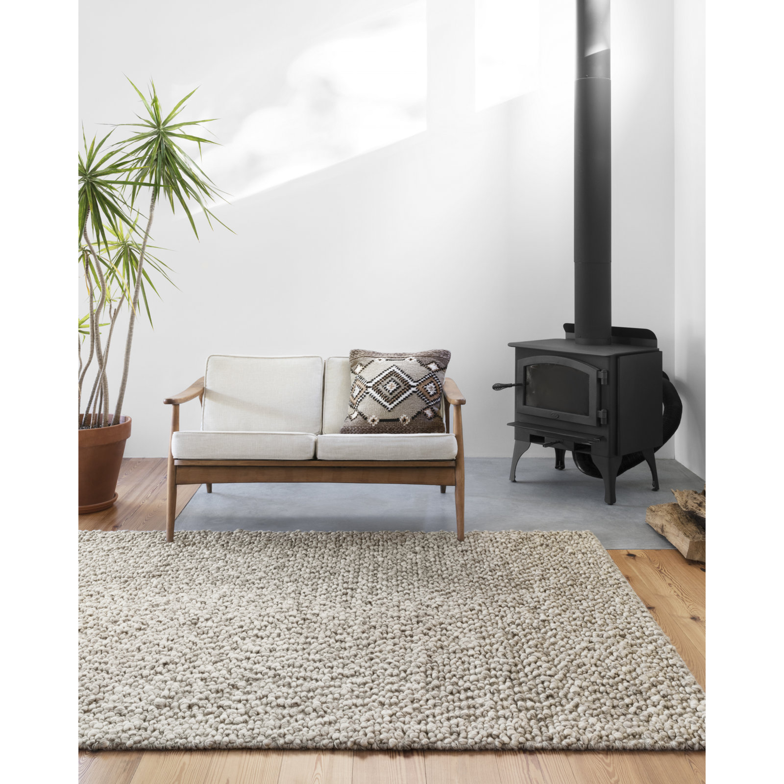 Charter Stone Hand-Woven Wool Rug, Rectangle 3'6" x 5'6"