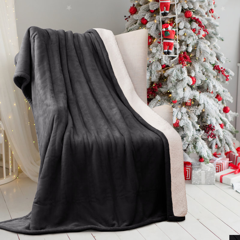 Couverture chauffante Westinghouse, couverture douce en flanelle à Sherpa, Grand lit, Gris