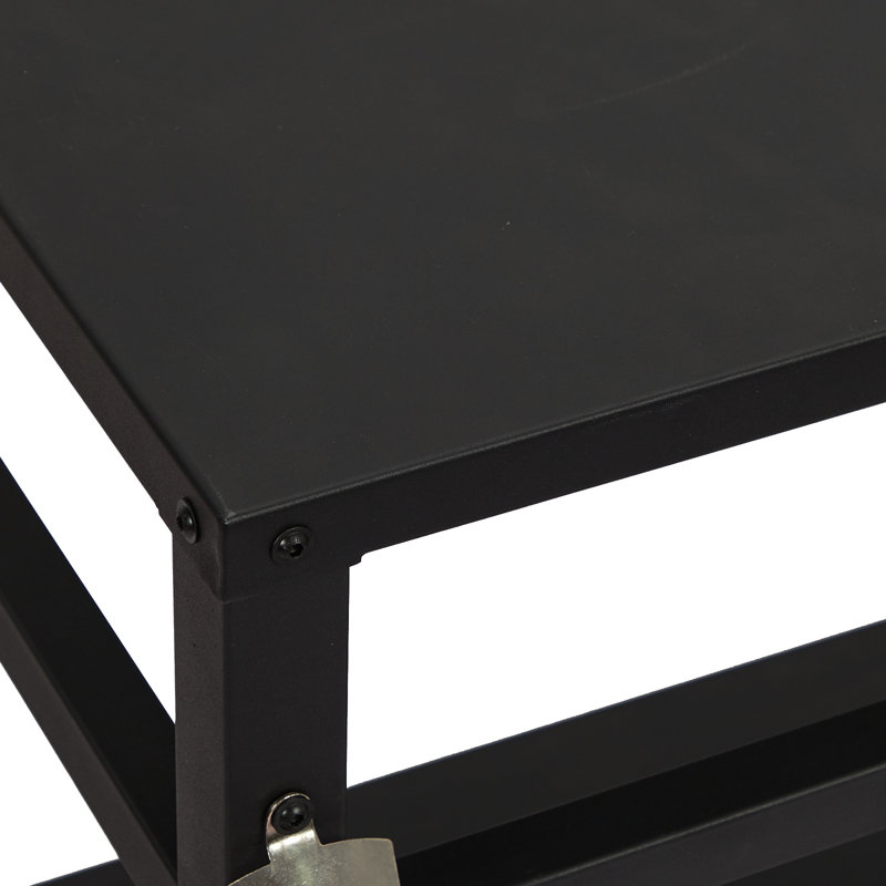 2-shelf Outdoor Grill Table With Wheels