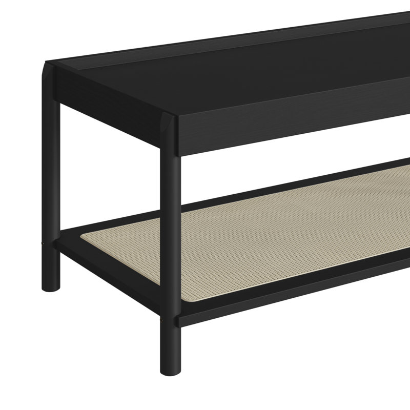Table basse en rotin Jaccob, Noir