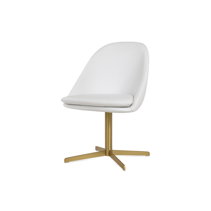 Chaise d'appoint pivotante 4 étoiles Avanos, Blanc, Or