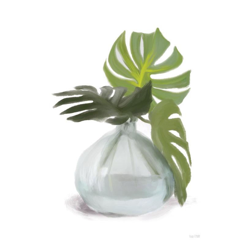 Vase Akkaya Monstera par House Fenway, H 12 po x l 8 po