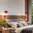 Modern Mid-century Red Flower Bud Wall Sconces Sleek Plug In Wall Light Fixtures For Bedroom