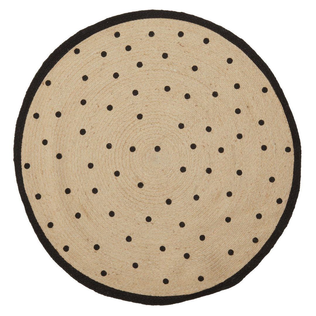 Handgefertigter Teppich Corpuz aus Wolle in Beige