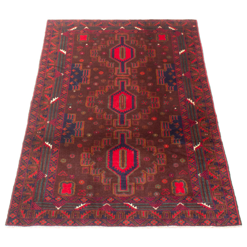 Tapis brun foncé Teimani 3 pi 9 po x 6 pi 4 po