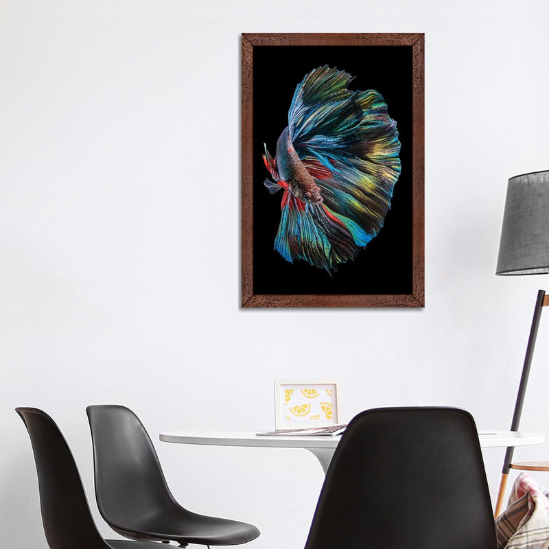 The Betta Fish by Andi Halil - Print on Canvas, 101.6 cm H x 66.04 cm W, Brown Floater Framed