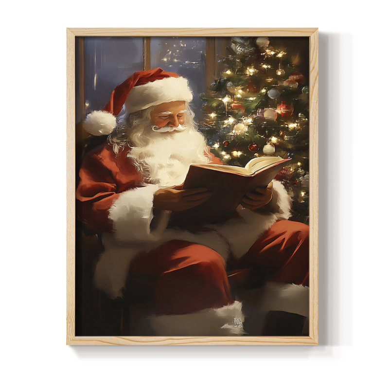 «Christmas Holiday Art», série 2-Cxxiv, reproduction encadrée - bois massif, H 30 po x l 24 po, Naturel