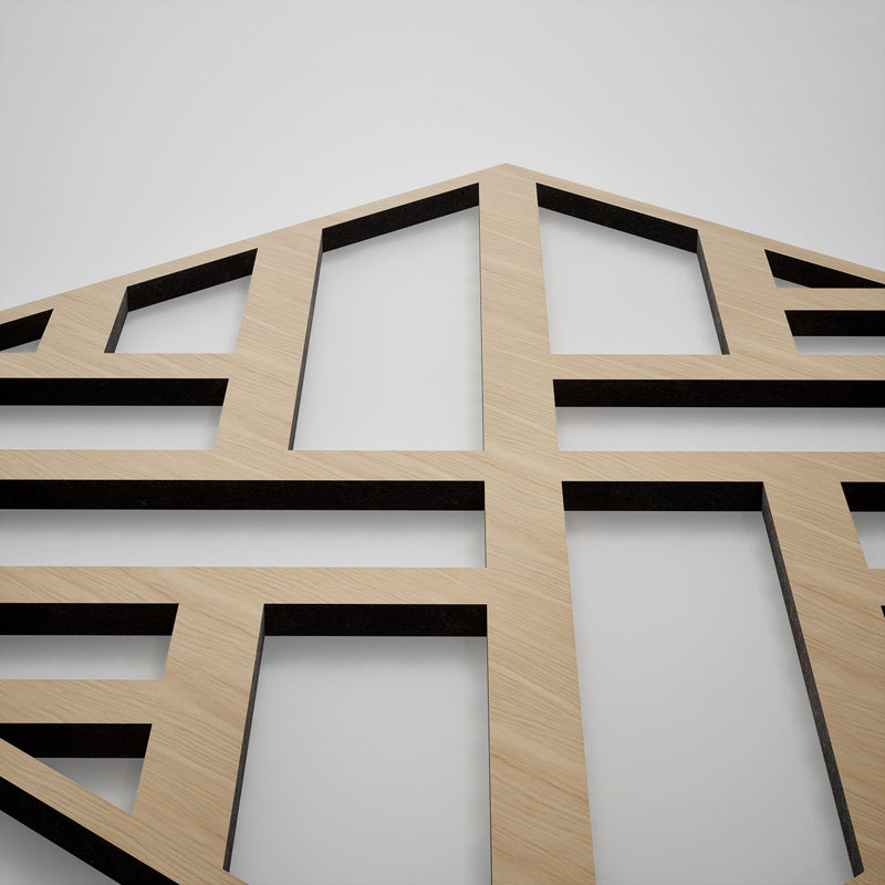 Panneaux muraux décoratifs en bois Killeen, petit, l 11 3/8 po x H 11 3/8 po x T 3/8 po, chêne blanc