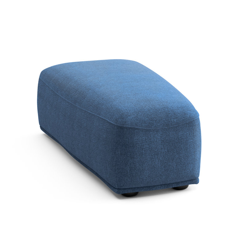 Aukeem Upholstered Ottoman, Blue Chenille