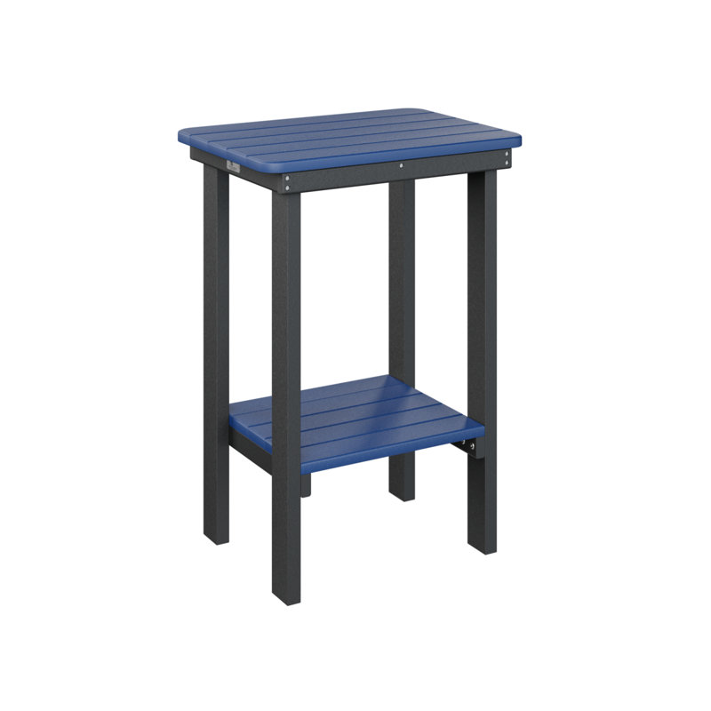 Berlin Gardens Rectangular End Counter Table, Black, Pacific Blue