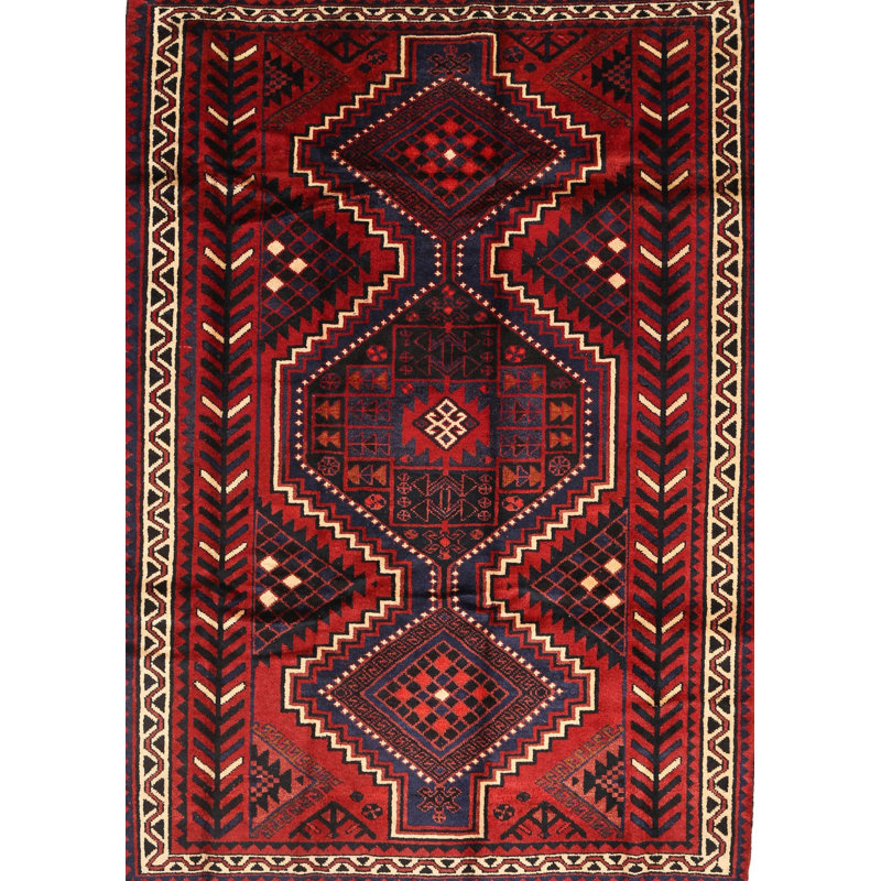 Tapis traditionnel rouge / brun Assaf, Rectangle 4 pi x 6 pi