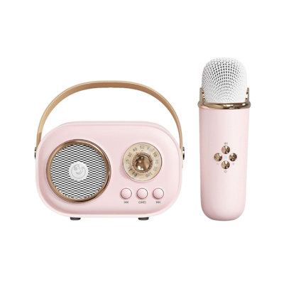 Subwoofer sound system Mini Karaoke Machine Karaoke Machine For Kids And Adults Cute Karaoke With Microphone Set Portable Bluetooth Speaker With Microphone Retro Handheld Style For