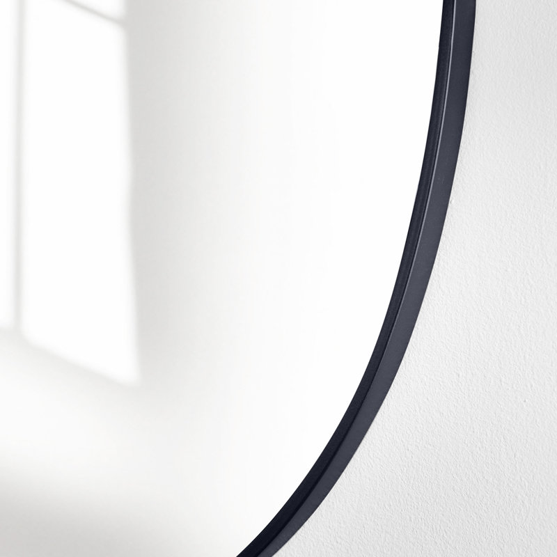 Sabine Metal Oval Wall Mirror, 24" x 34", Black