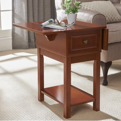Krysta Drop Leaf Side Table with Storage