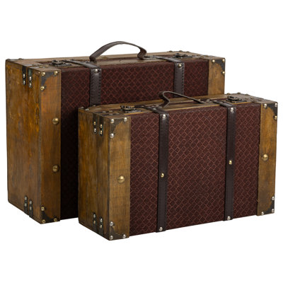 Tieba 2 Piece Vintage Trunk Set