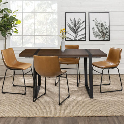 Yannet Faux Leather Upholstered Counter Stool with Iron Frame