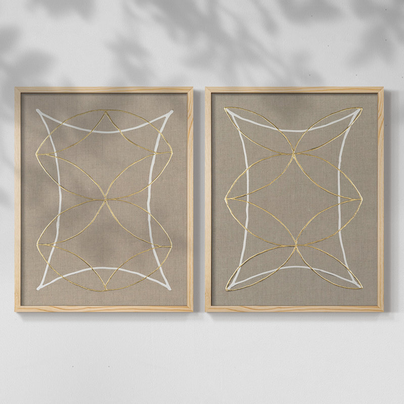 Impression encadrée Hyperbola I-Premium - prête à être accrochée - aucun clou requis - aucun clou requis, Bois naturel