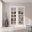 Porte de dalle en verre transparent 10-Lite, dalle de porte intérieure en verre trempé fritté en céramique, apprêt blanc / préfini blanc, porte française à noyau solide, porte de garde-manger, porte de placard-113397931