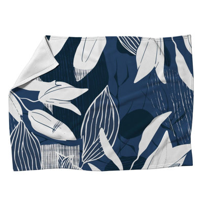 Botanical Cool Pattern Botanical Fleece Blanket