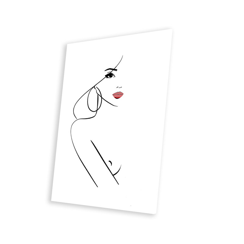 Impression féminine minimaliste sur verre acrylique, H 24 po x l 16 po x P 0,25 po