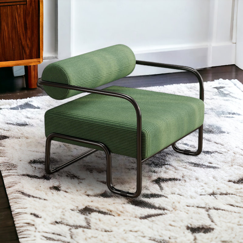 Firoj Upholstered Armchair, Green Corduroy