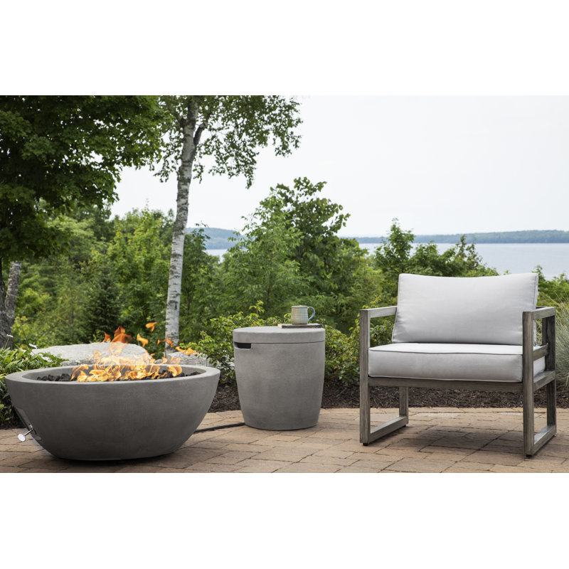 70 lb. Eldora 19 in. x 19 in. Round Concrete Propane Tank Cover Fire Pit Accessory, Shade