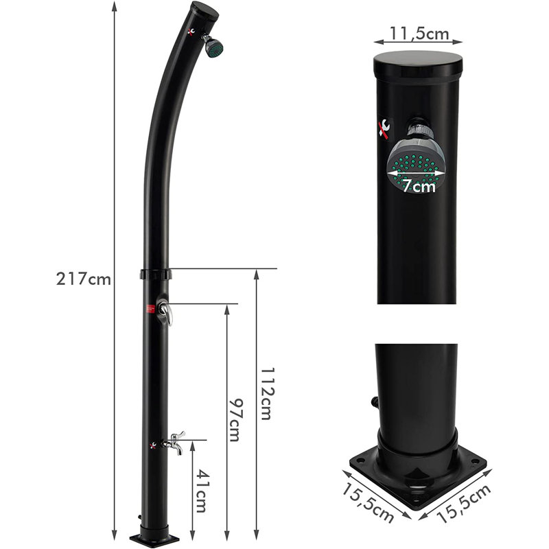 Alvilde Solar Powered Portable Free Standing Outdoor Shower and Footwash Spout
