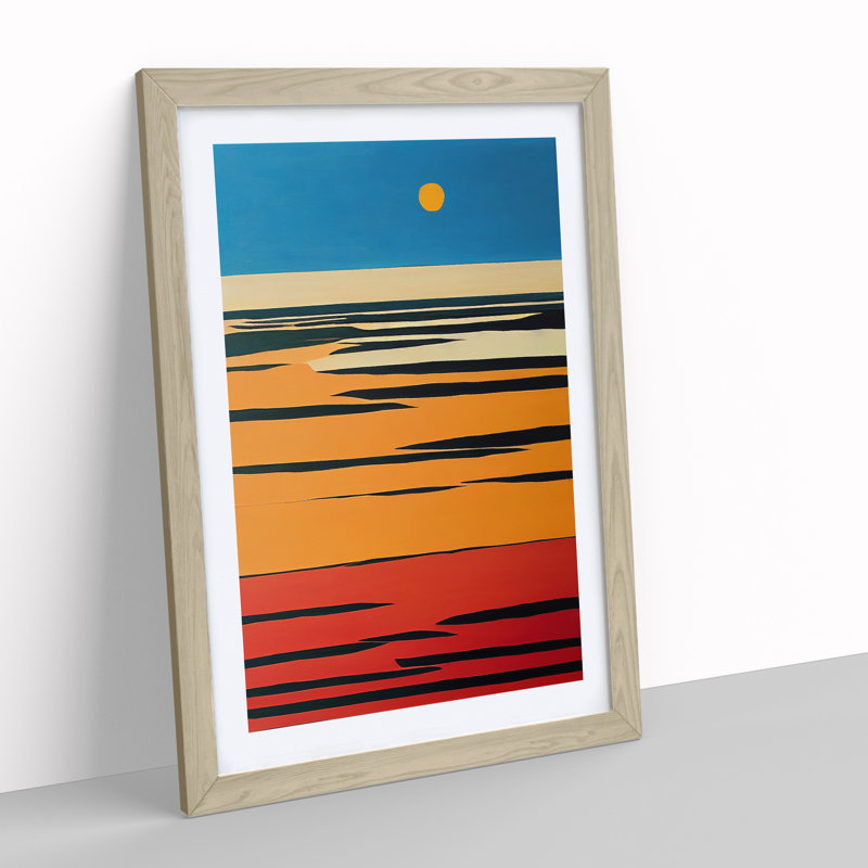XV1022-4697X Timeless Sunset Abstract - Wall Art, 48cm H x 36cm W, Oak Framed Paper, White