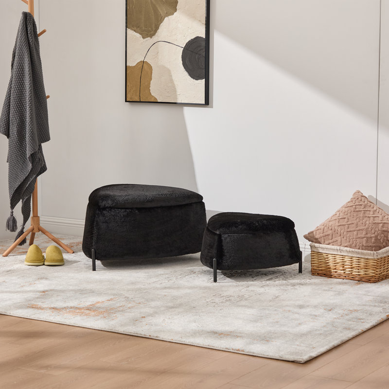 Multi-functional Triangle  Ottoman Set, Black