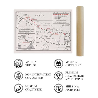 " 1968 China Nepal Boundary Map "