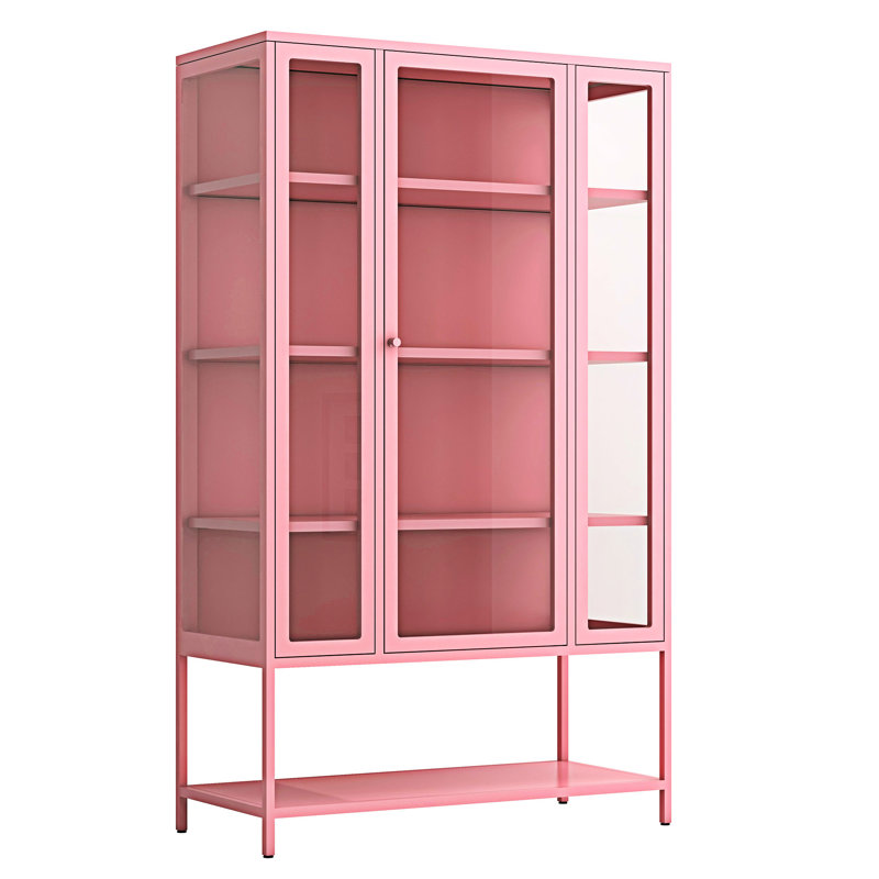 Vitrine avec porte en verre, Pink