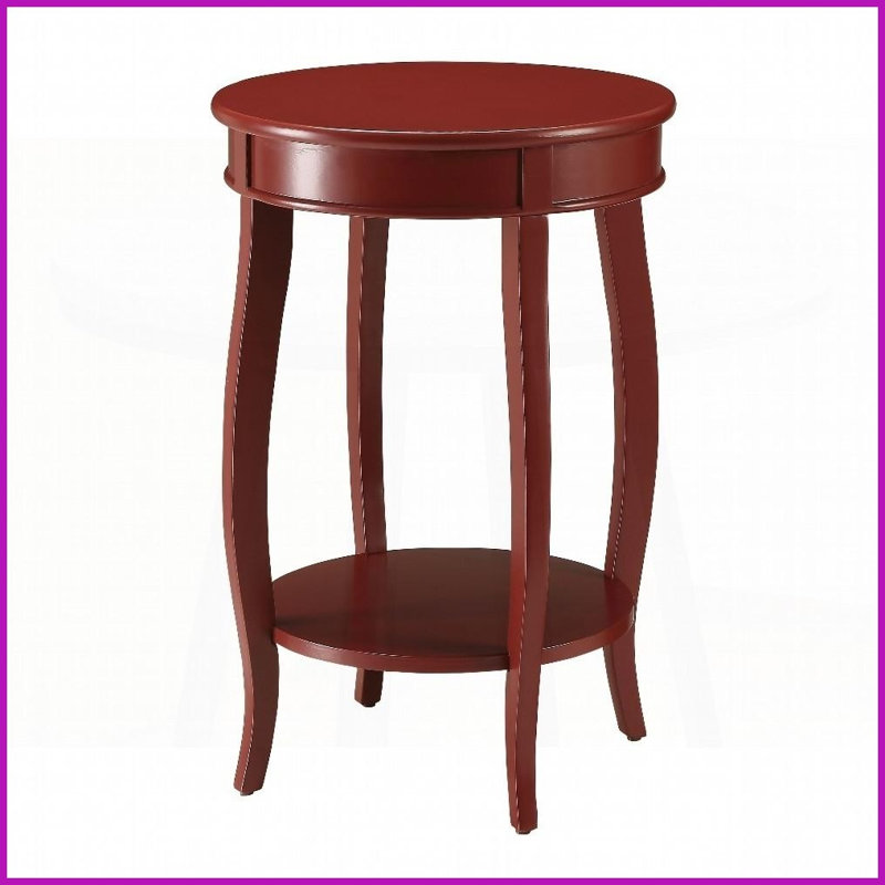 Table basse Classy ronde rouge avec rangement inférieur, Rouge