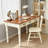 Retro White Rectangular Solid Wood Writing Desk
