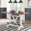Roesler Rectangular with Solid Wood and Steel Base Dining Table