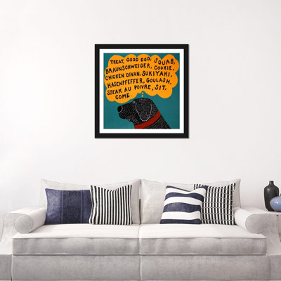 «Dogs Can Only Apprendre quelques mots noir» par Stephen Huneck, impression sur toile tendue