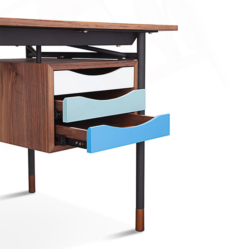 Bureau d'écriture avec tiroirs en bois laqué