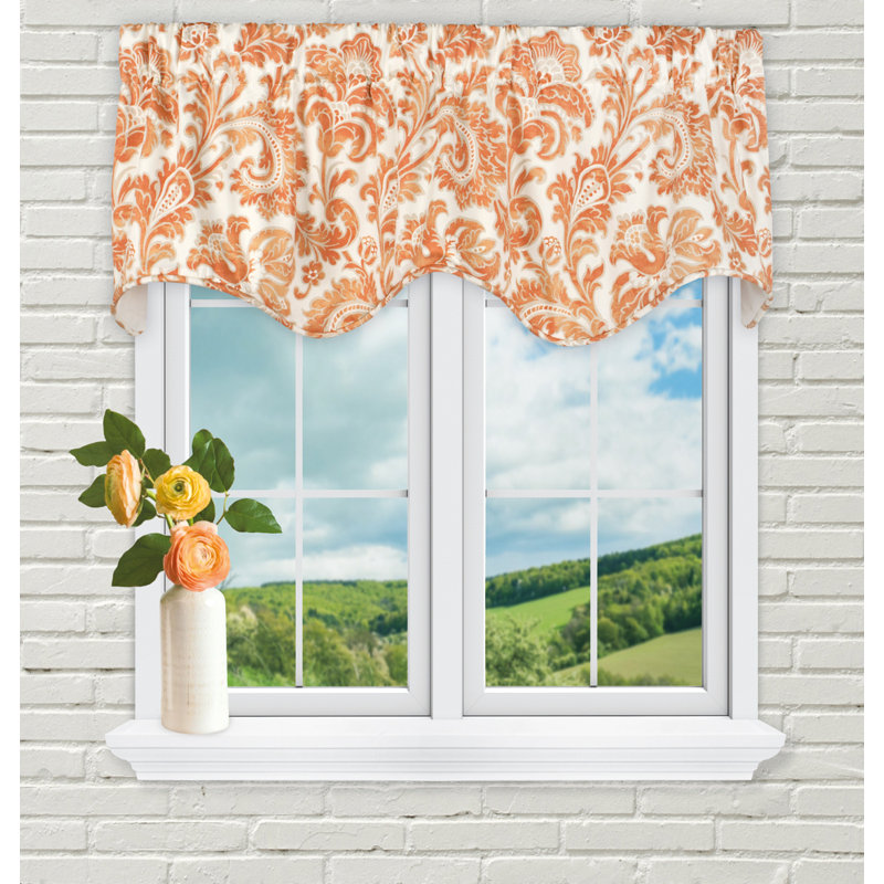 Syrna Cotton Floral Scalloped Window Valance