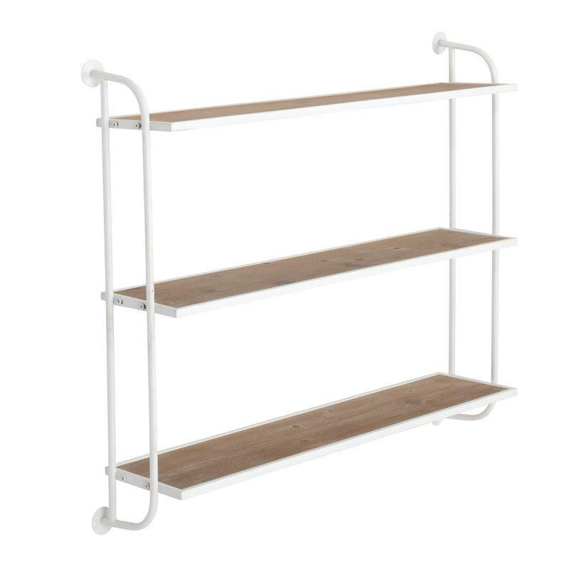 Étagère murale Emery, Blanc, H 34 po x l 38 po x P 8 po