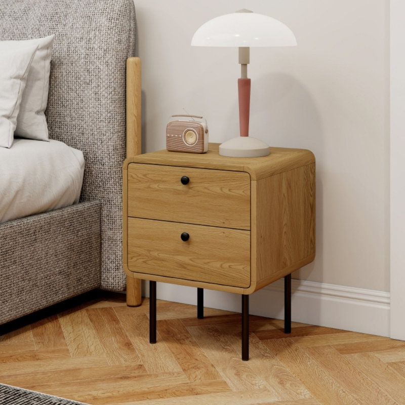 40cm W Engineered Wood Bedside Table
