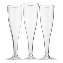 24pk Stemless Plastic Champagne Flutes - 9 Oz, Clear Plastic Wine Glasses, Shatterproof Mimosa Bar Supplies, Disposable Cocktail Glasses