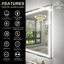 Miroir de salle de bain / de meuble-lavabo à DEL en verre trempé anti-buée certifié UL - Basics by Wayfair ™-510812219