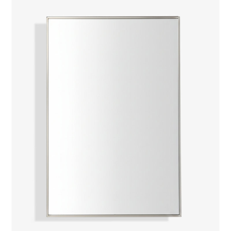 Rectangular mirror in brushed nickel 30x20 in., 30" x 20", Rectangle