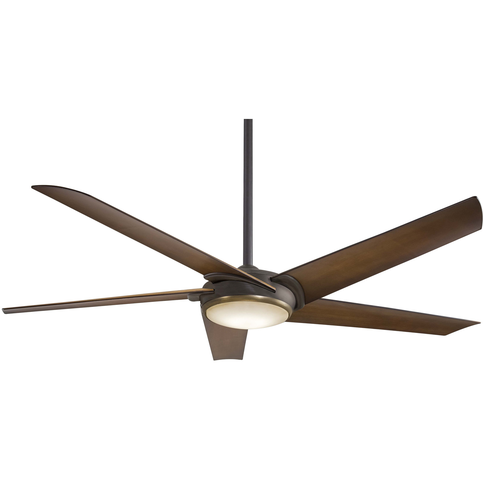 60" Raptor 5 - Blade LED Standard Ceiling Fan with Remote Control and Light Kit Included, Oil Rubbed Bronze/Antique Brass
