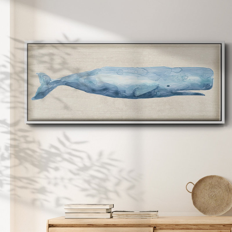 Rustic Whale I- Framed Canvas, 20" H x 50" W