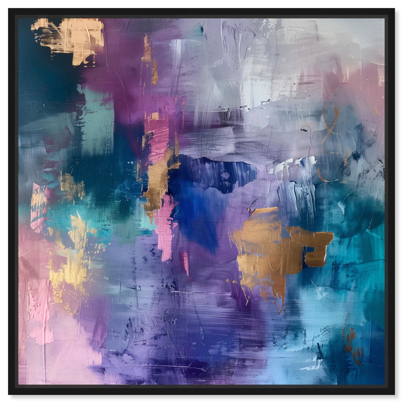 Beautiful Jewels Canvas Colorful Abstract Wall Art by Art Remedy, Black Framed, 25" H x 25" W